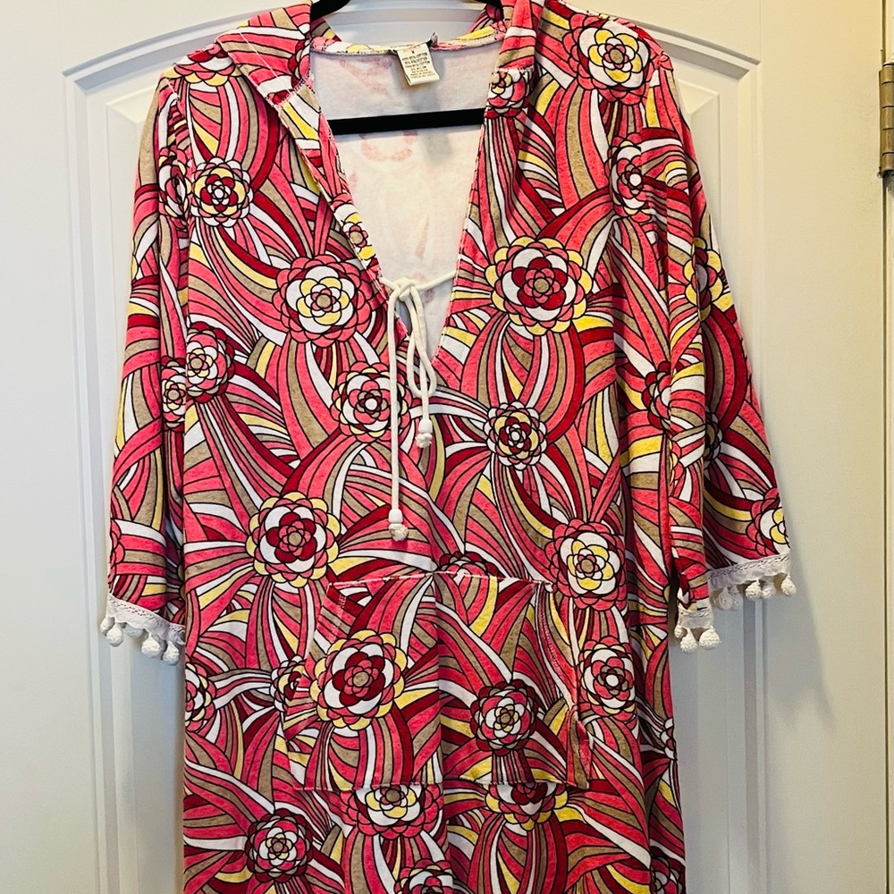 Colorful Patterned Cover-Up with Tassels